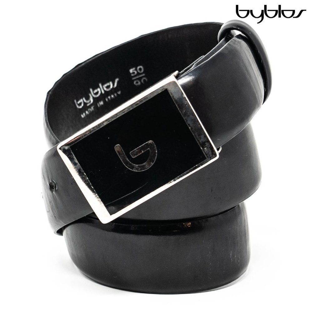 FREE  Byblos Men's Black Leather Belt Vintage if Bundled with any other item